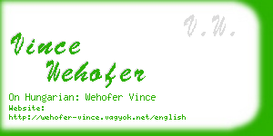 vince wehofer business card